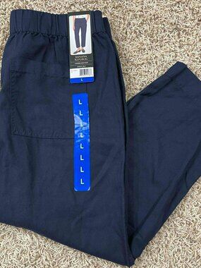 Banana Republic Women's Tapered Crop Pull-On Pants Navy, Size Large (New)